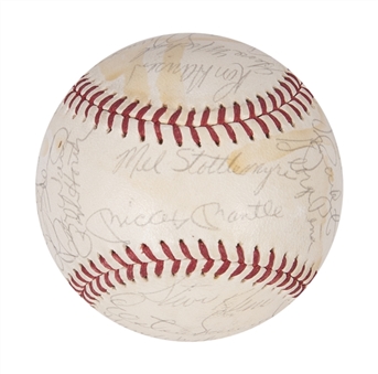 1970 New York Yankees Team Signed OAL Cronin Baseball With 30 Signatures Including Mickey Mantle, Thurman Munson & More! (JSA)